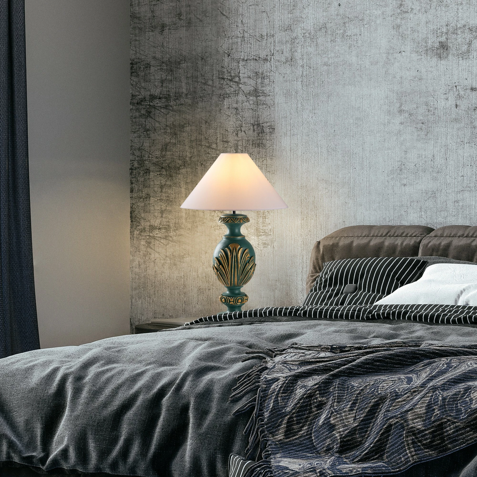 Llambë tavoline Opviq, ELEGANZE-5315, jeshile dhe e bardhë