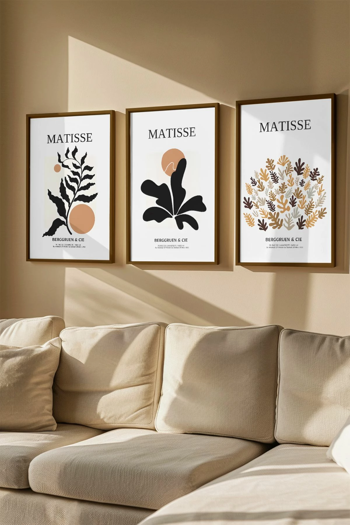 Pikturë dekorative me kornizë (3 copë), Wallity, Artvmodel25-Kahve