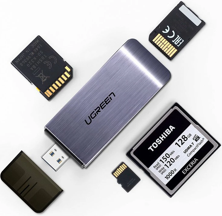 Lexues kartelash Ugreen 50541, USB 3.0, SD/microSD/CF/MS, Gri