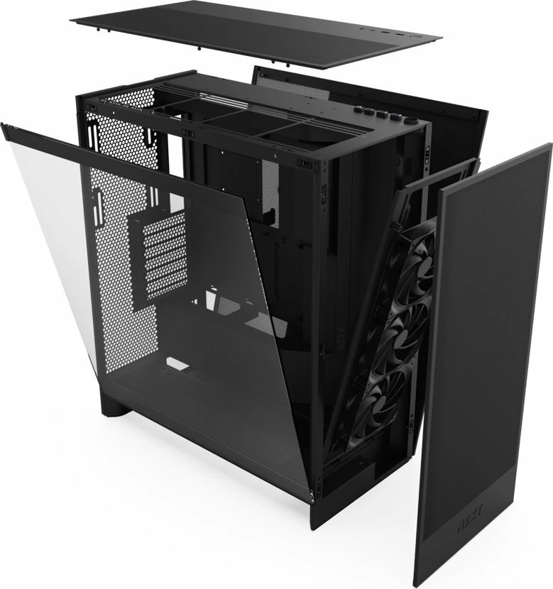 Kasë NZXT H7 Flow CM-H72FB-01, Midi Tower ATX/eATX, e zezë
