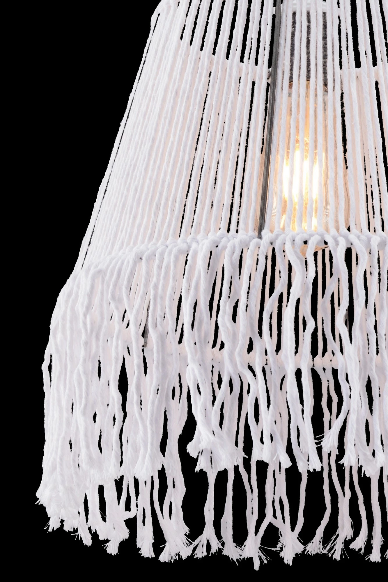 Llambë tavani Opviq, macrame e bardhë, Valance