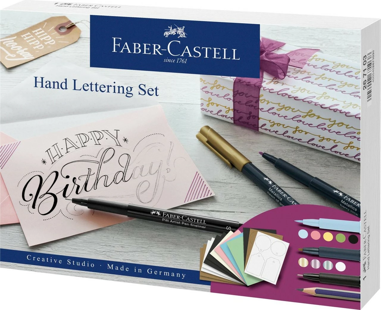 Set lapsash për hand lettering Faber-Castell Pitt Artist Pen, 12 ngjyra, pigment