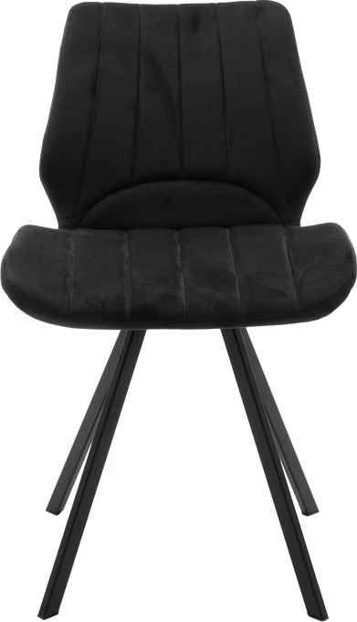 Karrige Sabia kadife e zezë-këmbë metalike e zezë 46x55x80cm