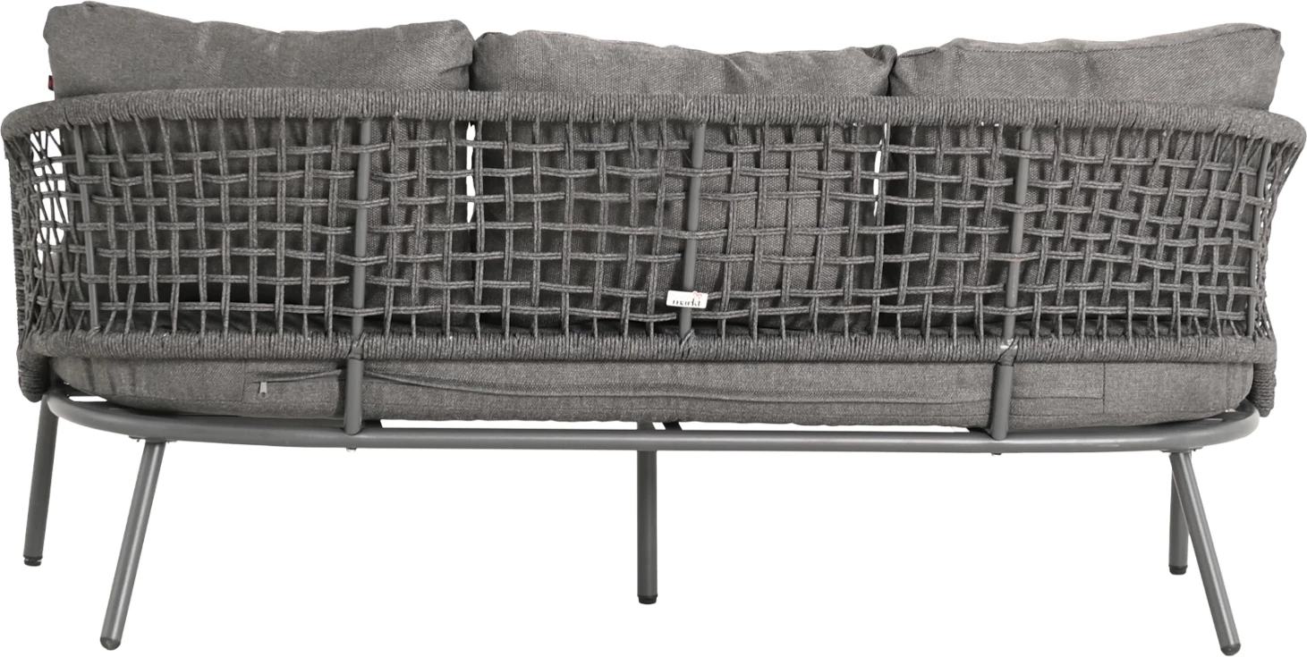 Set lounge për jashtë, 5 ulëse, ELOWEN, alumin, litar, jastëkë, gri, FH6508.01