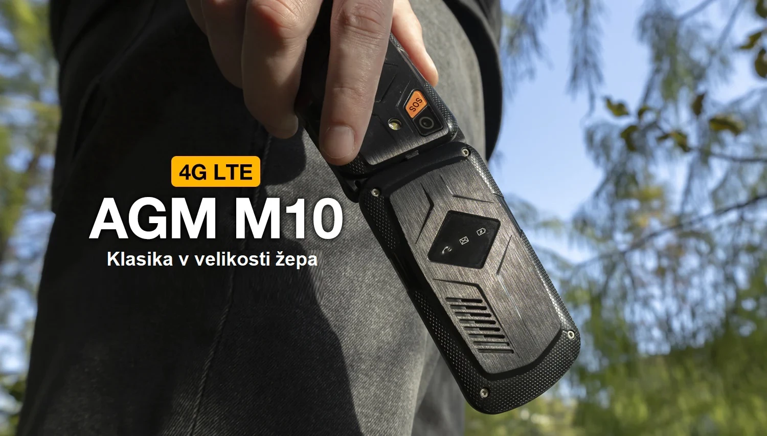 Celular me kapak rezistent AGM Flip M10, 4G LTE, Dual SIM, IP68/IP69K, MIL-STD-810H, butona, i zi