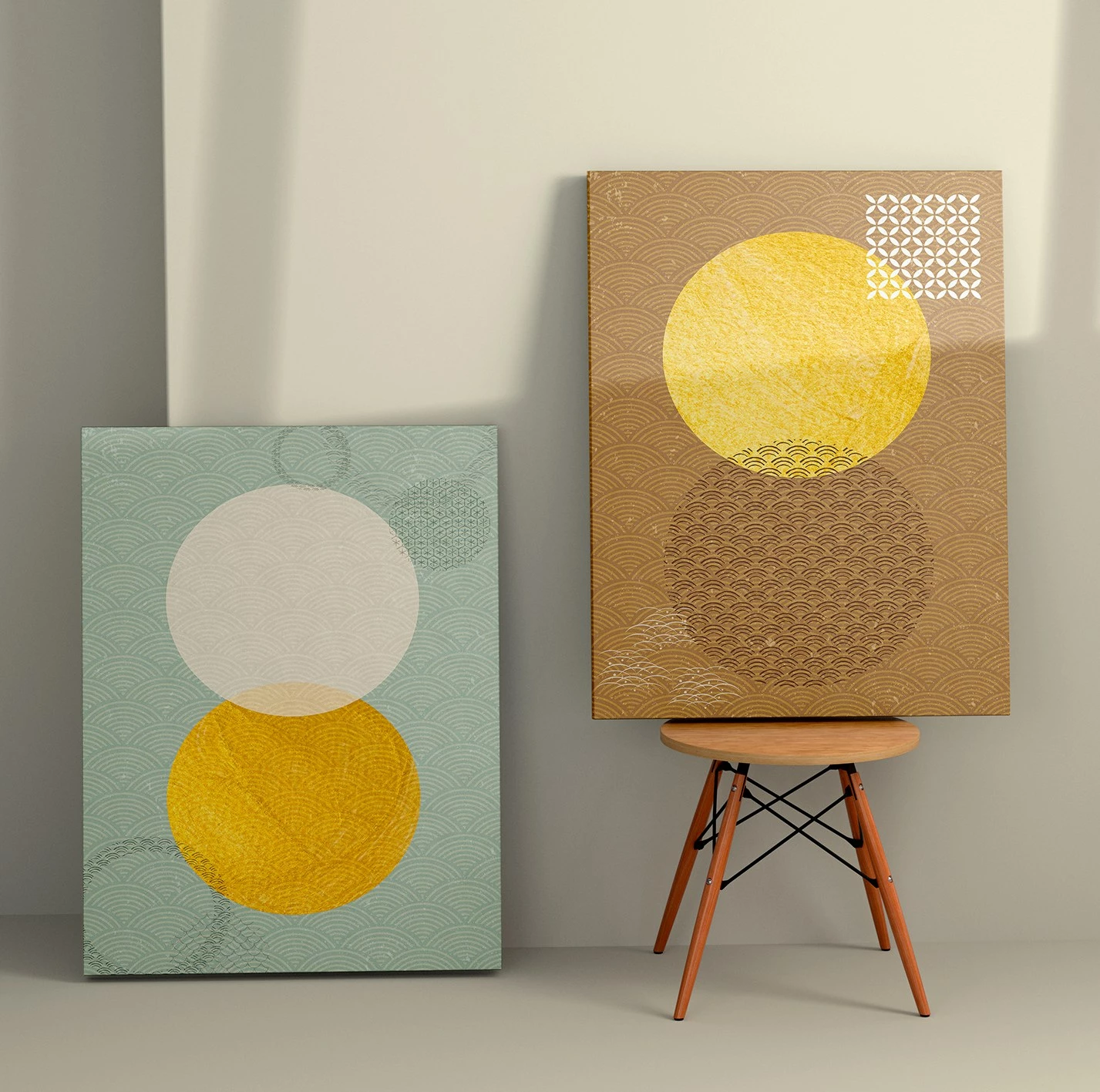 Pikturë dekorative në kanavacë, 2 copë, shumëngjyrëshe, Wallity, 70x100cm