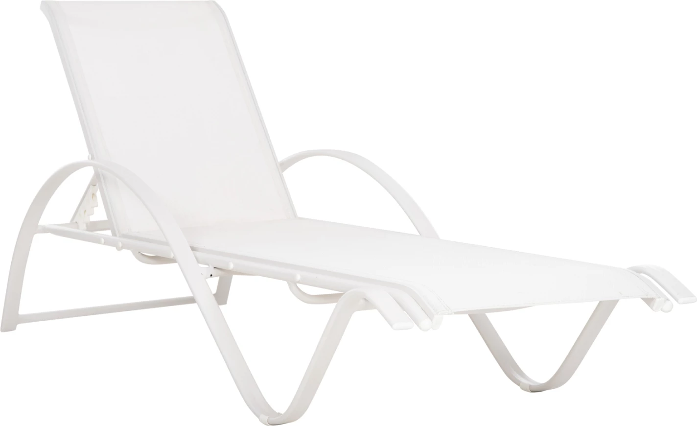 Shezlong WAKANA alumin bardhë me tekstil bardhë FH5133.02 194x54-66x30 cm