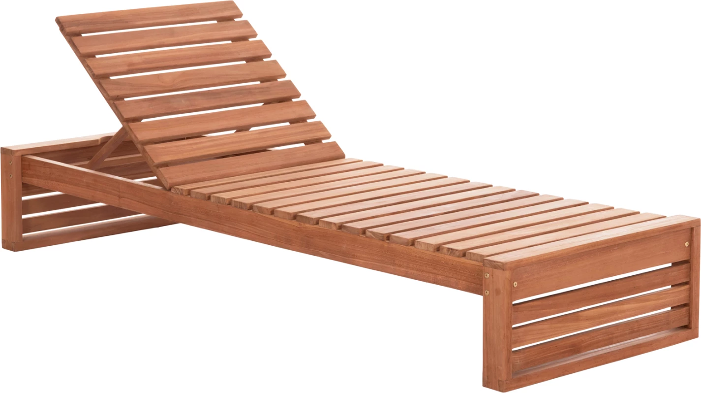 Shezlong ZIZEL, dru tik natyral, pa jastëkë, 200x71x30cm