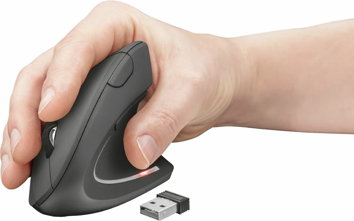 Maus Trust Verto 22879, wireless vertikal 1600 DPI, 6 butona, i zi