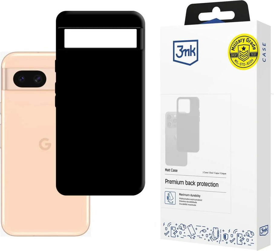 Mbështjellës 3mk Matt Case për Google Pixel 8A 5G, i zi