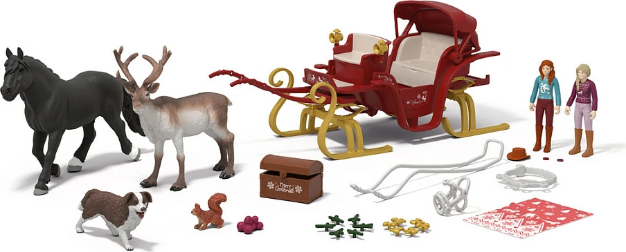 Kalendar adventi Schleich HORSE CLUB, shëtitje me slitë të Krishtlindjeve