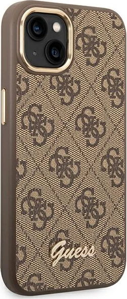 Mbështjellës Guess GUHCP14MHG4SHW për iPhone 14 Plus 6.7", 4G Vintage Gold Logo, Kafe