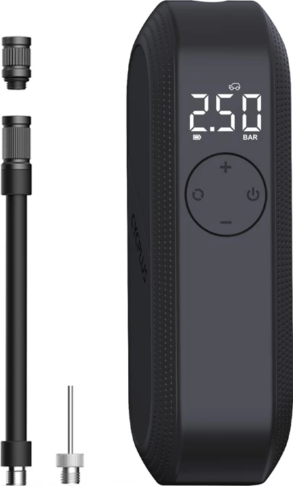 Pompë elektrike portative Cycplus A14, 150 PSI, 2000 mAh, USB-C, auto stop, e zezë, set 7 copë