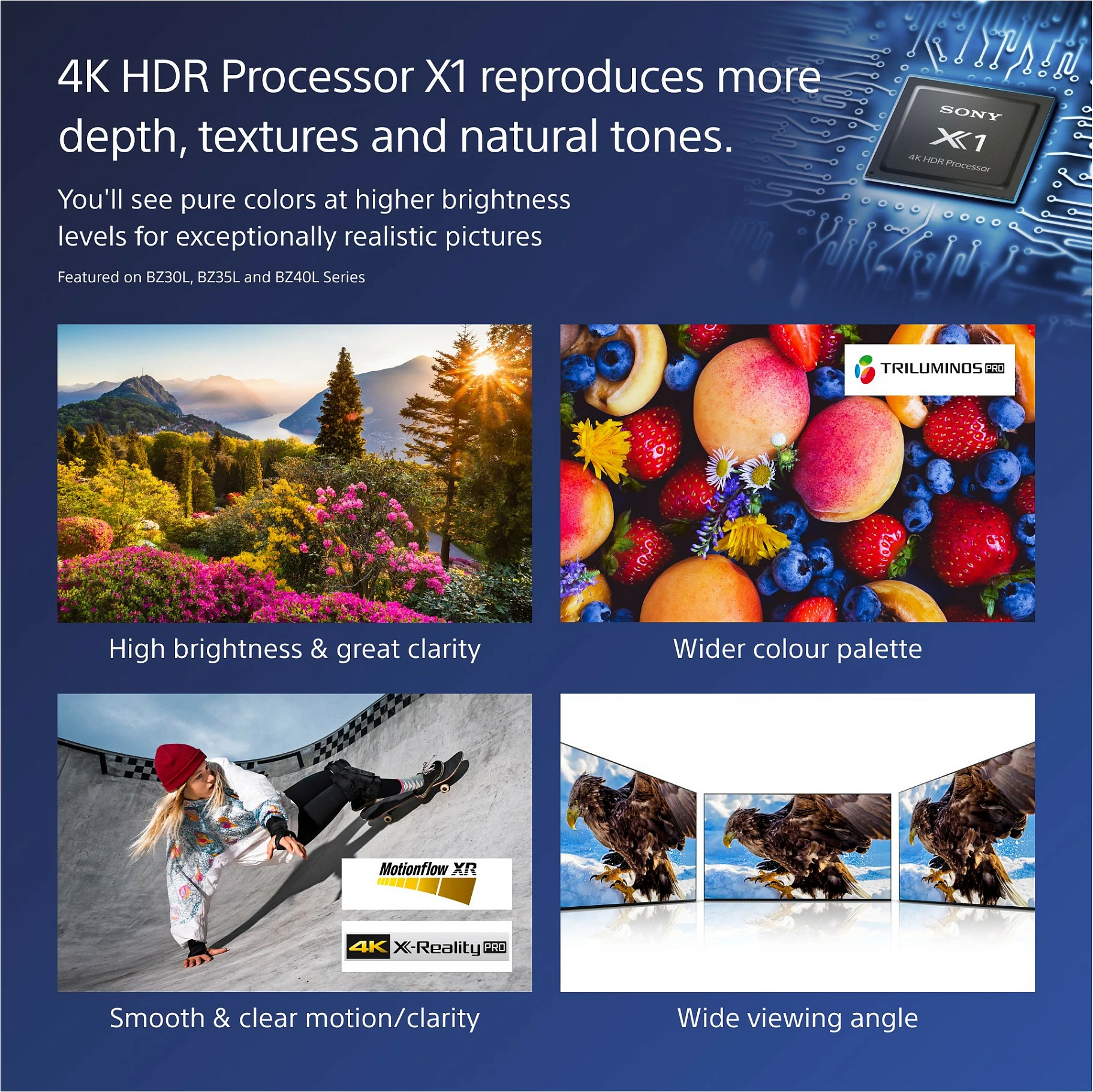 Ekran profesional Sony FW-55BZ40L, 55", 4K UHD LCD, Wi‑Fi, 24/7, ngjyrë e zezë