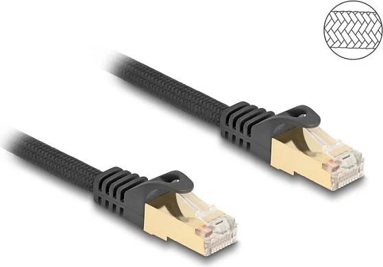 Kabllë rrjeti DeLOCK RJ45 Cat6a S/FTP 1 m, e zezë