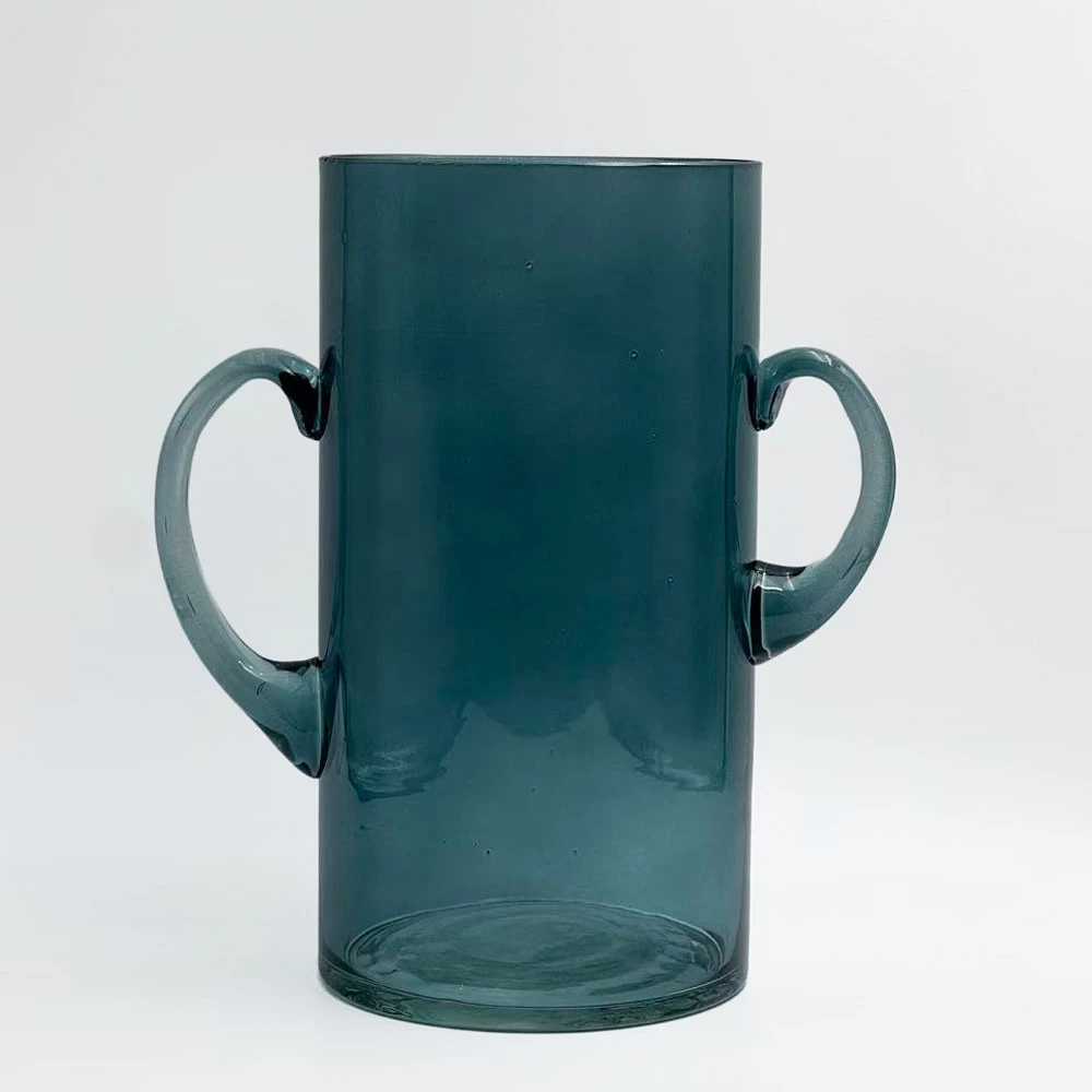 Vazo me doreza, qelq, ngjyrë blu, 23x12x23.5cm