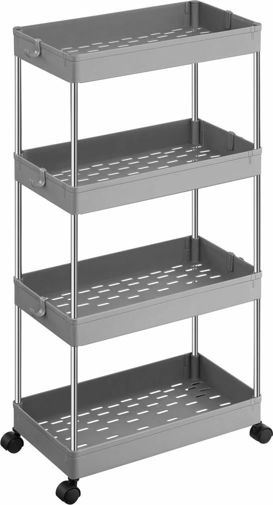 Kabinet lëvizës me rrota Leobert KSC010G01, 4 rafte, 40×22×86 cm, gri