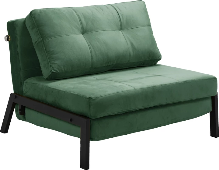 Karrige-shtrat Fancy, pëlhurë kadife, ngjyrë e gjelbër e errët, këmbë metalike të zeza, 95x98x70cm