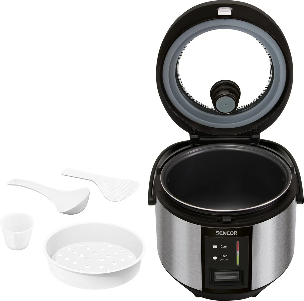 Tenxhere speciale për gatimin e orizit Sencor SRM 1890SS, 700 W, 1.8 l, e argjendtë