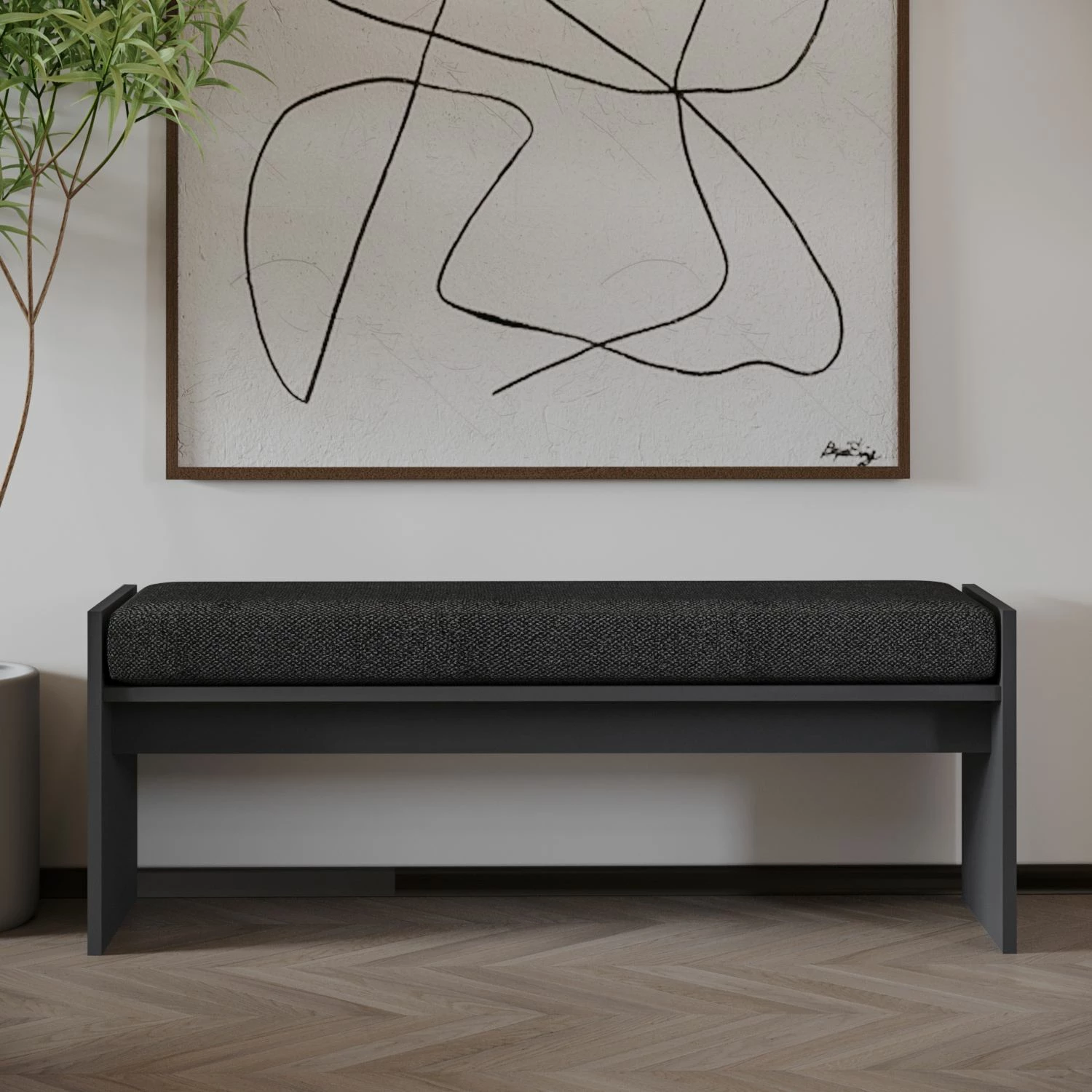 Bankë, ngjyrë antracit, Atelier del Sofa
