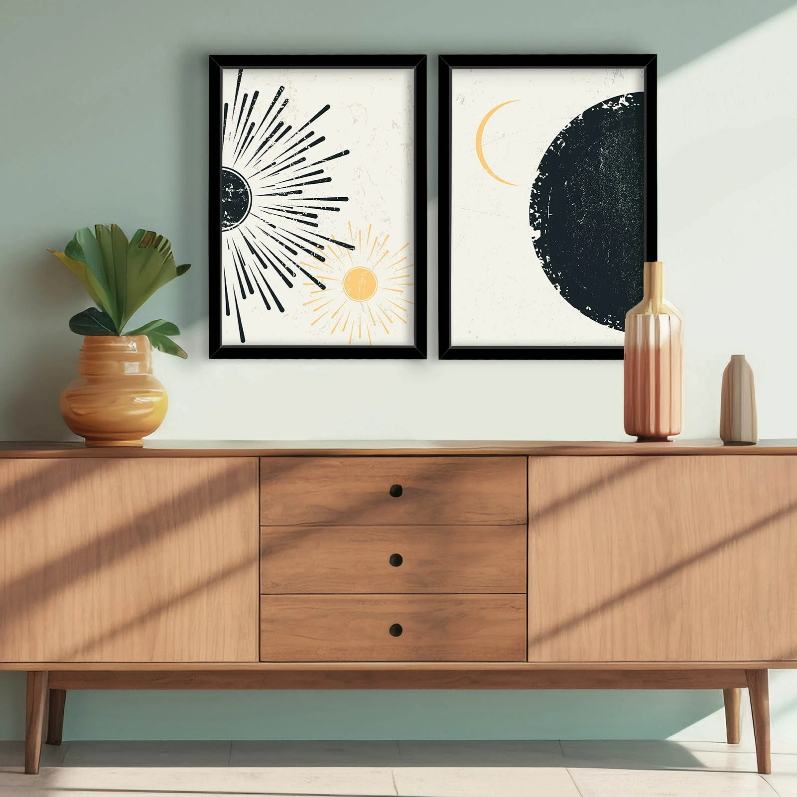 Pikturë dekorative me kornizë MDF (2 copë), Wallity, 2p3752softct-014