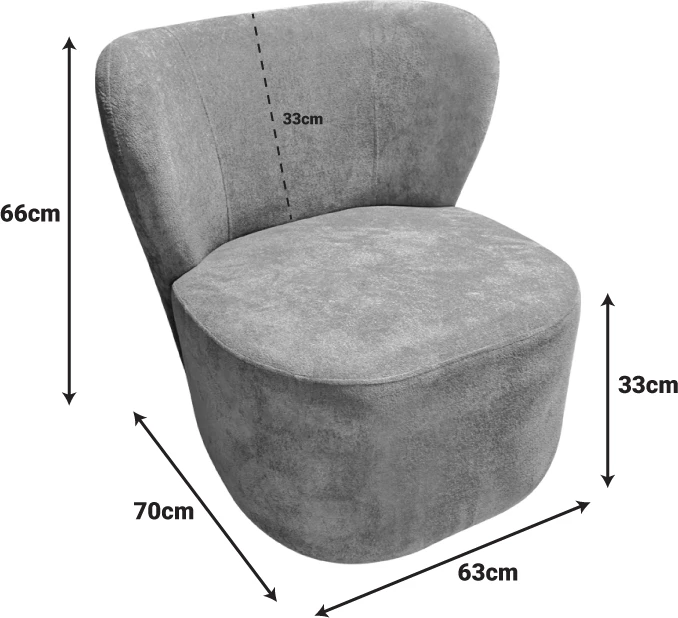 Fotelje Veridian, material stof, ngjyrë fistik, 63x70x66cm