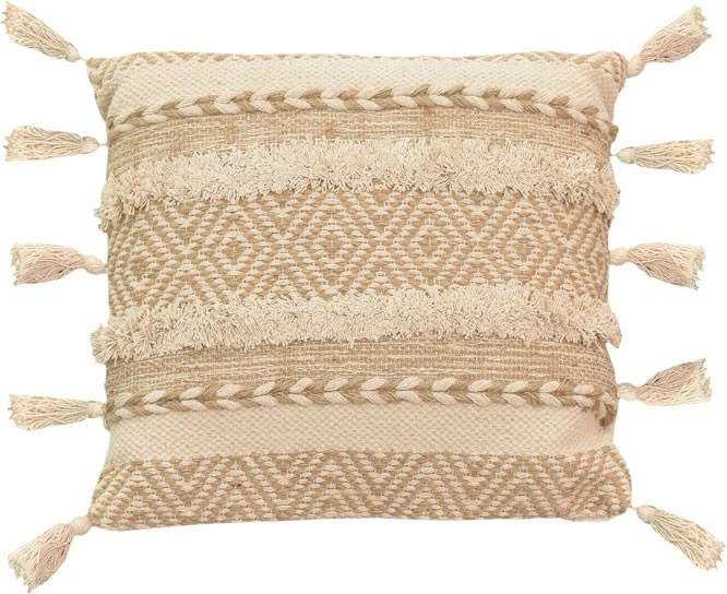 Jastëk Labrinth Inart, material bezhë-ekru, 45x45x2.5cm