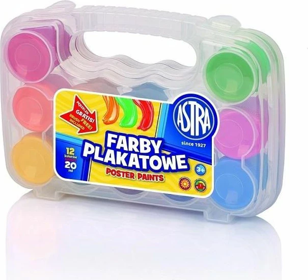 Ngjyra plakati Astra 12x20ml me kuti plastike, mix ngjyrash