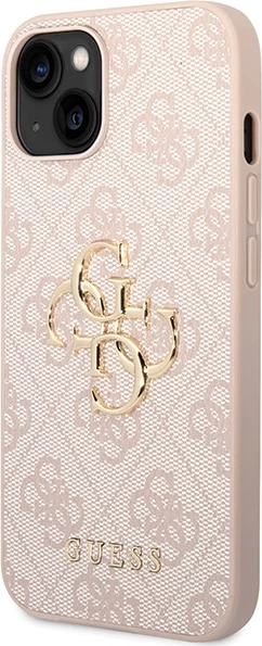 Mbështjellës Guess 4G Big Metal Logo për iPhone 15, Rozë