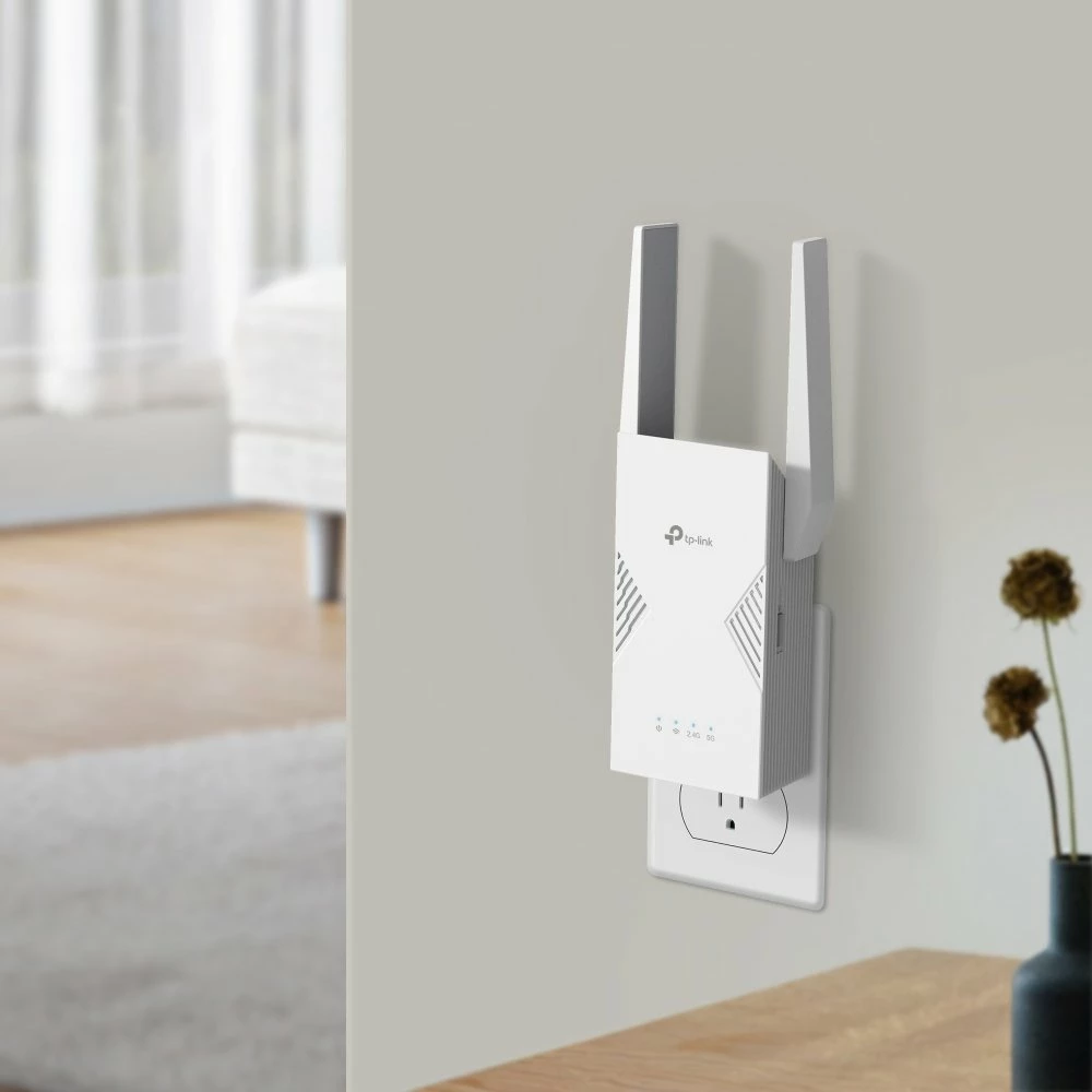 Përforcues sinjali Wi‑Fi TP-Link RE235BE Wi‑Fi 7 BE3600 Dual‑Band, 2.5G Ethernet, Mesh, WPA3, i bardhë