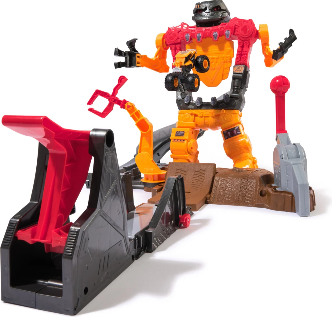 Monster Jam Smashbot Pistë Garash – Shpërthim dhe Përplasjesh