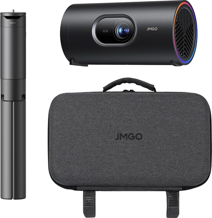 Projektor portativ JMGO PicoPlay+ Full HD 1080p, Google TV, 450 ISO lm, me tripod me power bank 20000 mAh