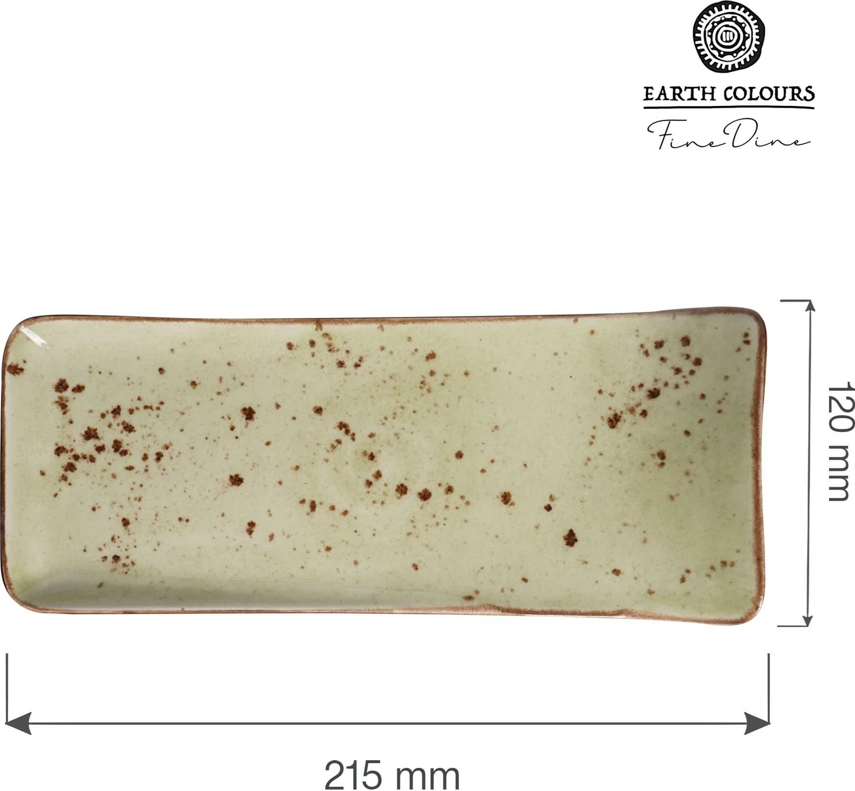 Pjatë servimi Fine Dine 215x120 mm porcelan jeshile, set 6 copë