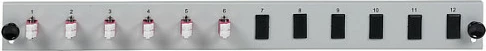 Panel frontal EFB Elektronik 1U me 6x LC Duplex OM3, 12-port, montim rack, gri