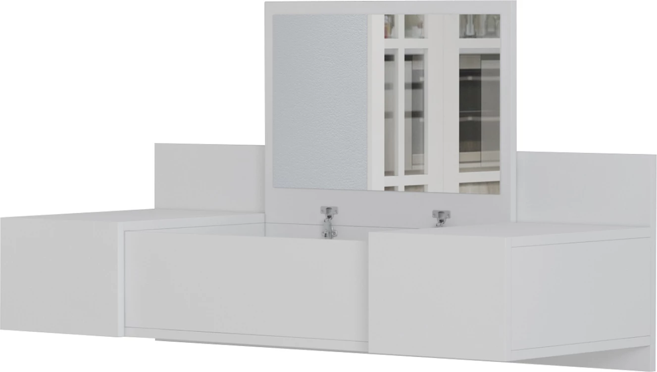 Tavolinë për grim e varur në mur LINDE, 100x39x33H cm, melaminë, e bardhë,