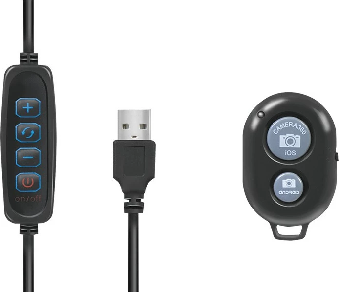 Dritë unazore LED LogiLink AA0152, mbajtës për celular, 700 lm, 17.8 cm, USB