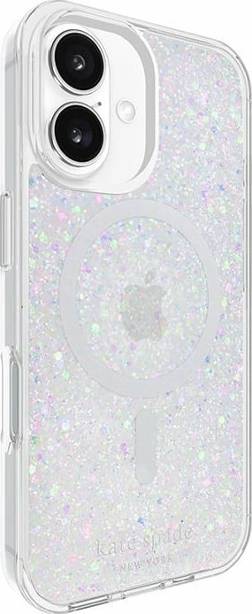 Mbështjellës Kate Spade New York Protective MagSafe për iPhone 16, Chunky Glitter, argjendtë