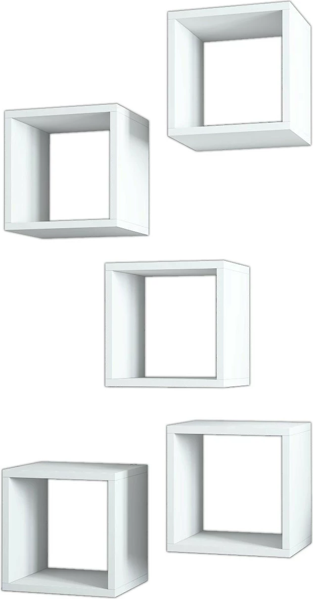 Raft muri Hanah Home, kuti, i bardhë (5 copë)
