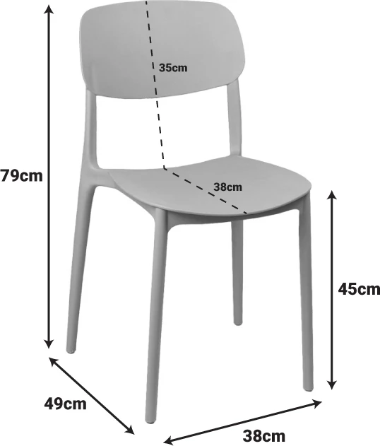 Karrige stackable Berdian, polipropilen, ngjyrë kapuçino, 38x49x79cm