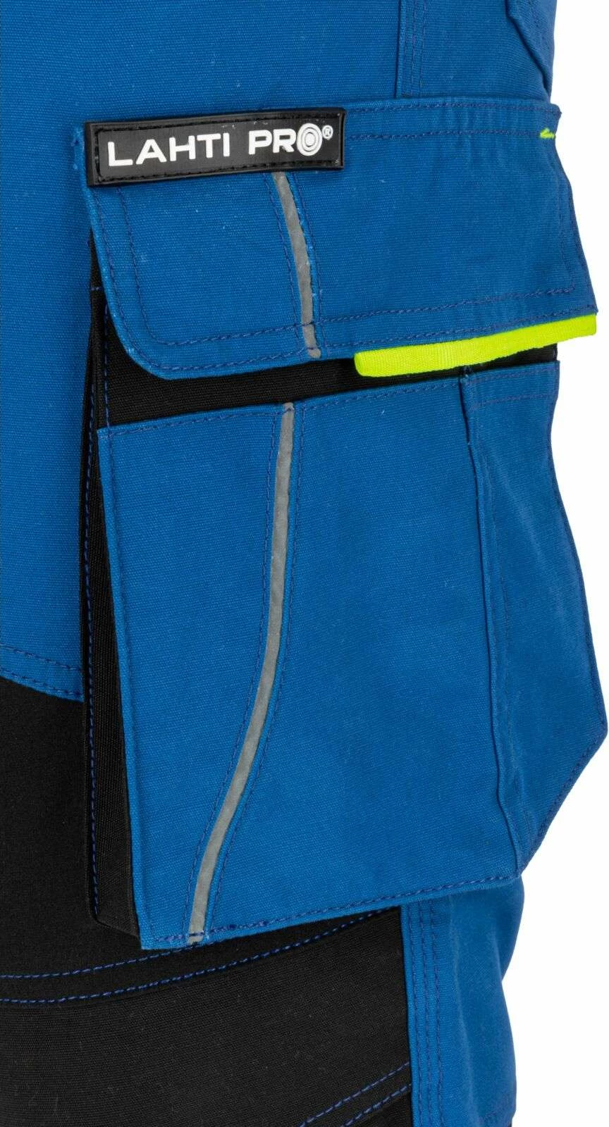 Pantallona pune LAHTI PRO L40548 270 g/m² CANVAS me 10 xhepa, zeza-blu