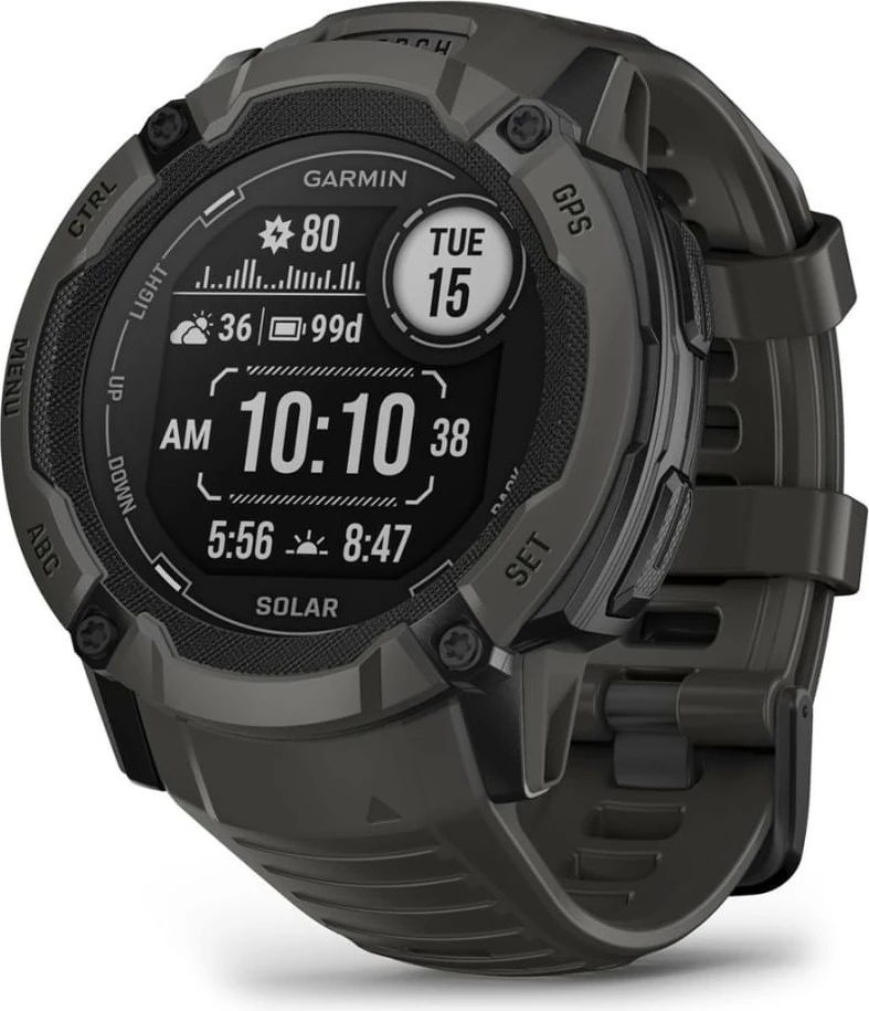 Smartwatch Garmin Instinct 2X Solar, GPS, 150 orë bateri, grafit