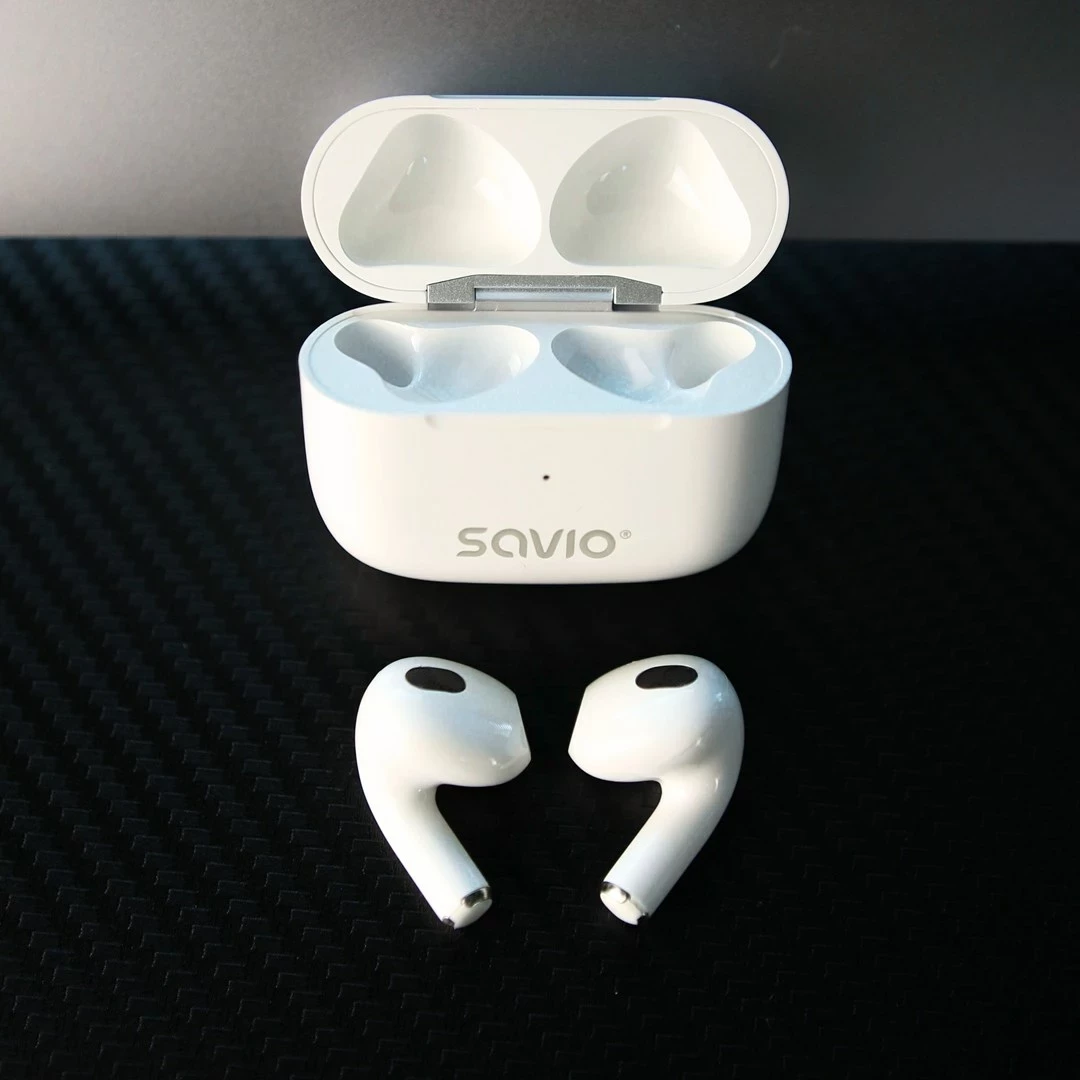 Kufje SAVIO TWS-01 PRO, wireless, earbuds, të bardha