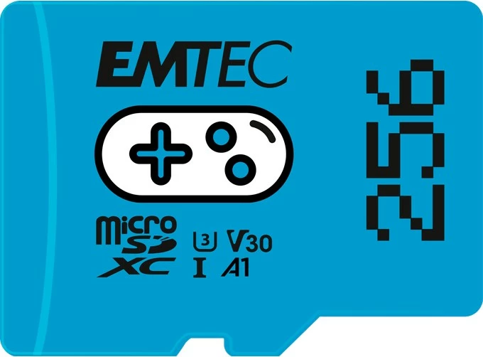 Kartelë memorie EMTEC ECMSDM256GXCU3G, 256 GB, MicroSDXC, UHS-I, Class 3, V30, kaltër