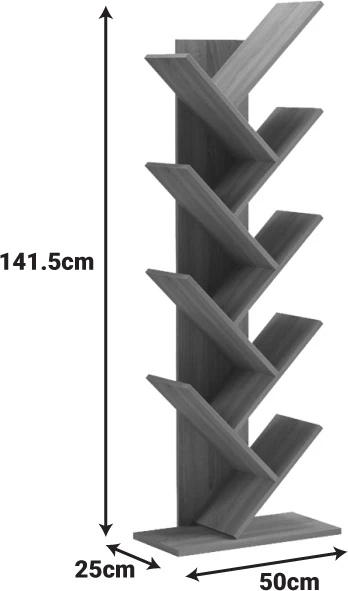 Raft librash Fyllo, ngjyrë sonoma, 50x25x141.5cm