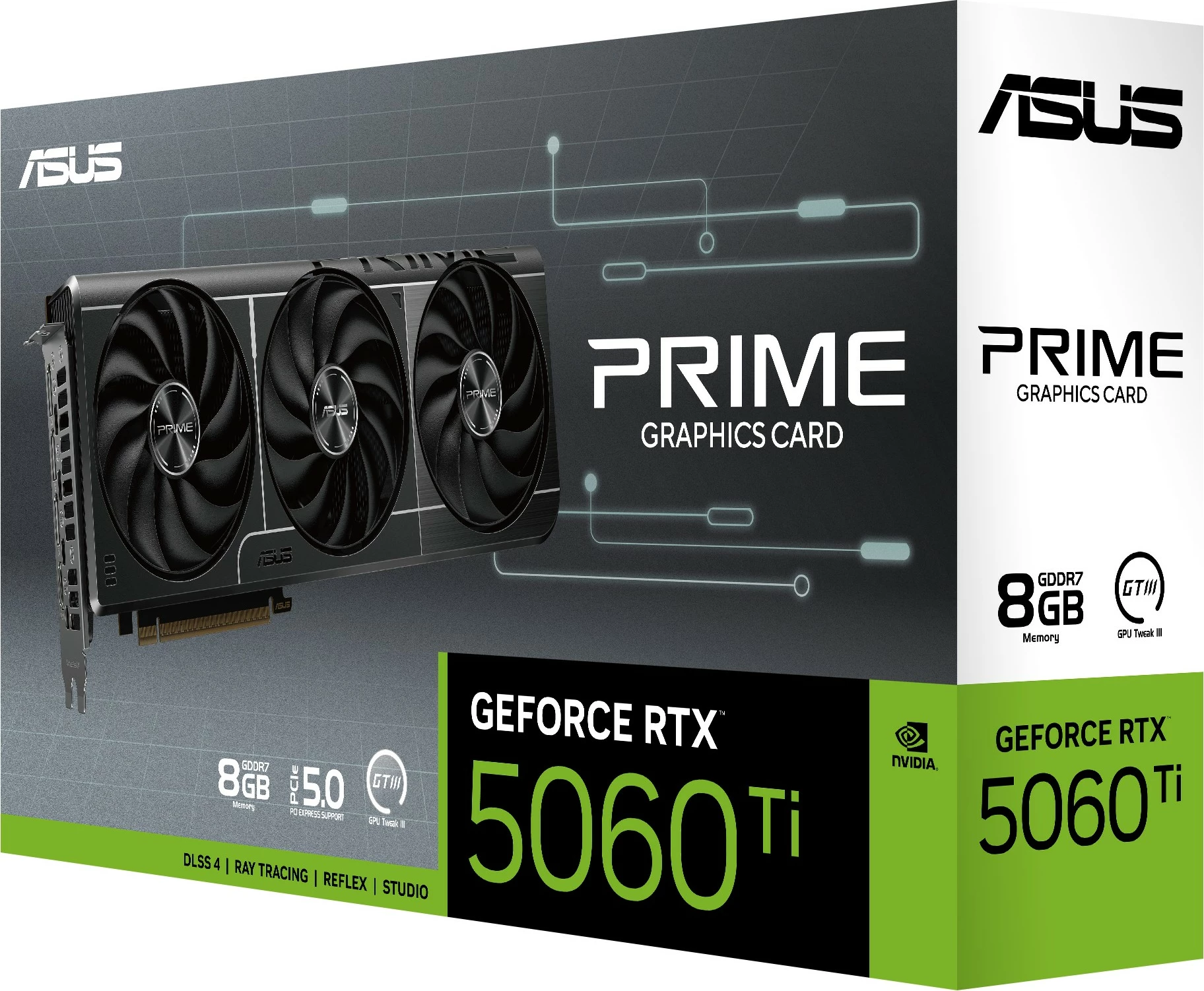 Kartelë grafike ASUS Prime GeForce RTX 5060 Ti, 8GB GDDR7, PCI Express 5.0, multikolor