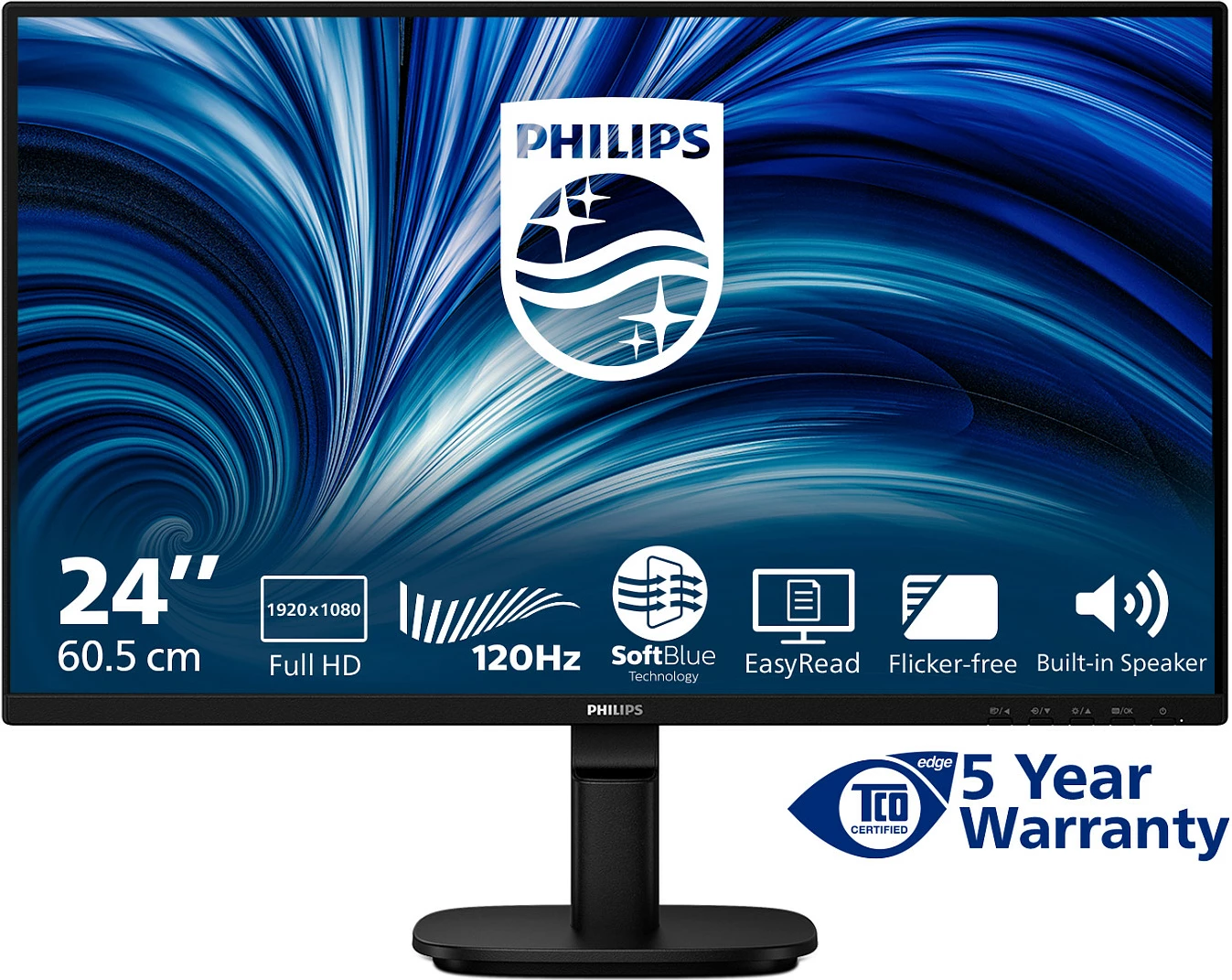 Monitor Philips 2000 Series 24B2N2200/00, 23.8", Full HD 120Hz, LCD, i zi