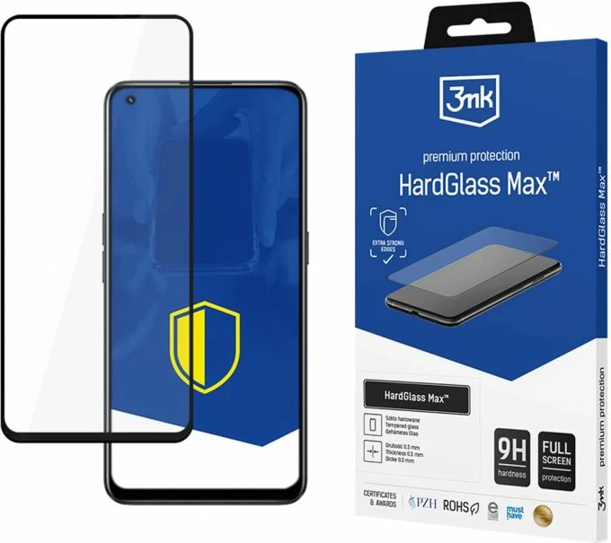Mbrojtës ekrani xhami i fortë 3mk HardGlass Max për Xiaomi Realme 9 Pro, i zi