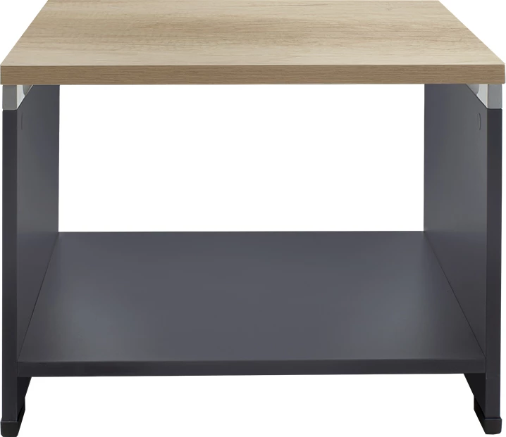 Tavolinë kafeje Lotus, ngjyrë lisi - gri e errët, 60x60x45 cm