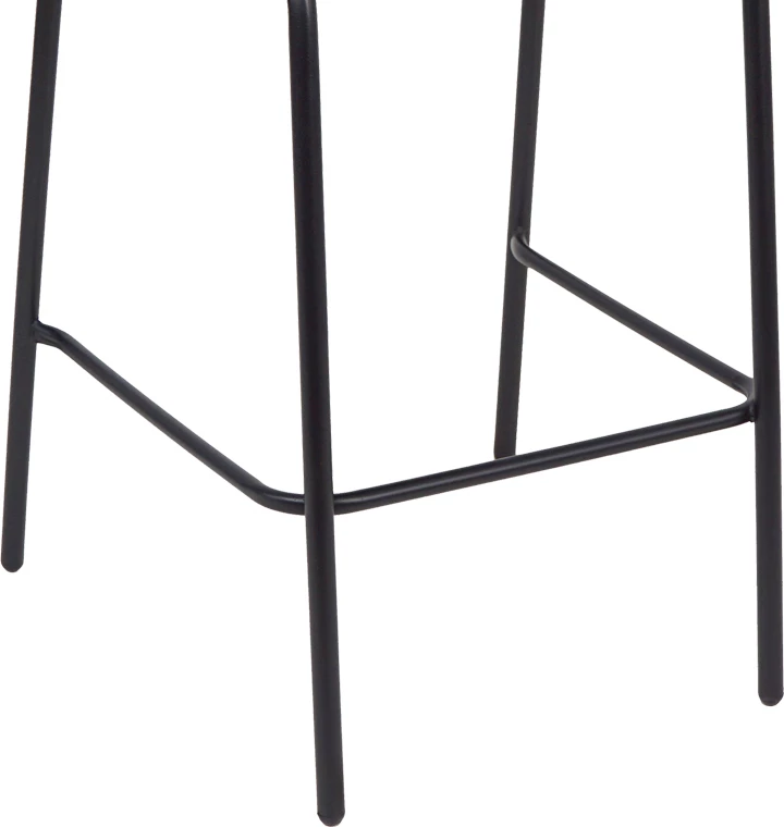 Karrige për bar Sussie, metal i zi me slata alumini, 58x58x111cm