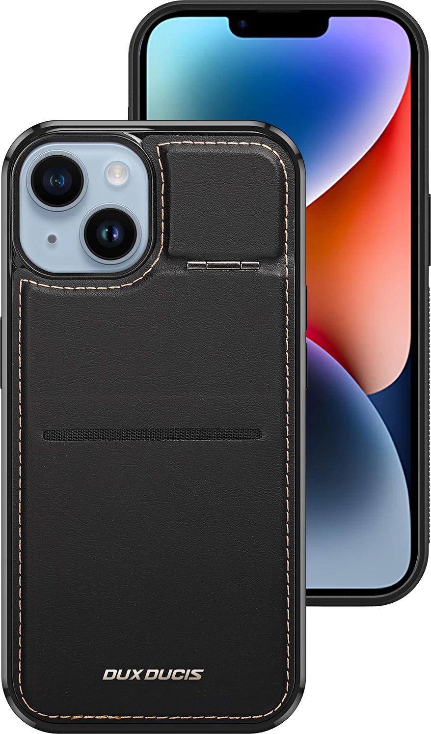 Mbështjellës Dux Ducis Rafi Mag për iPhone 15 Plus, me portofol, MagSafe, bllokues RFID, e zezë